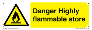 Danger Highly flammable store sign